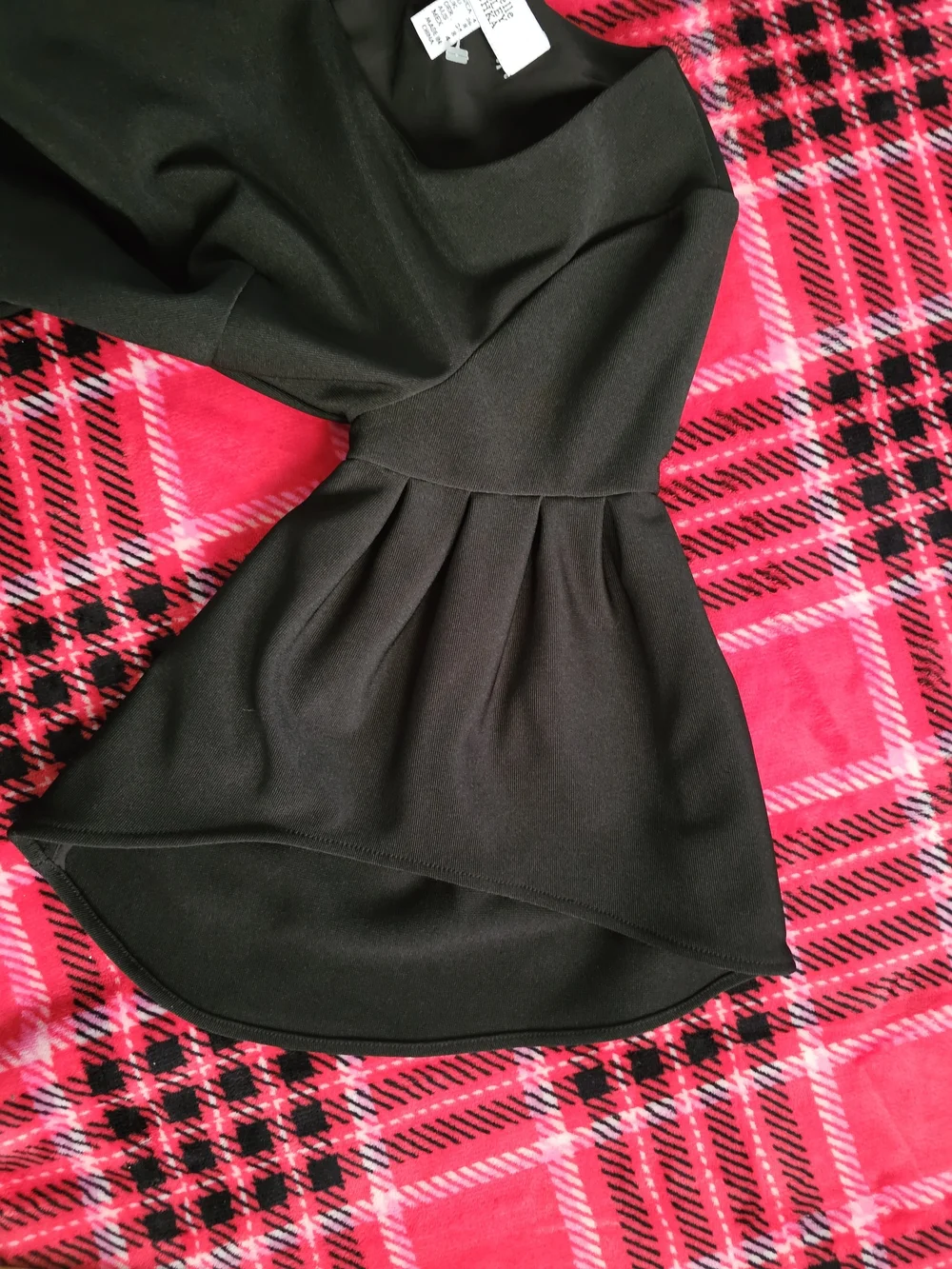 Badgley Mischka Black Mini Dress with Tiered Ruffle Sleeves